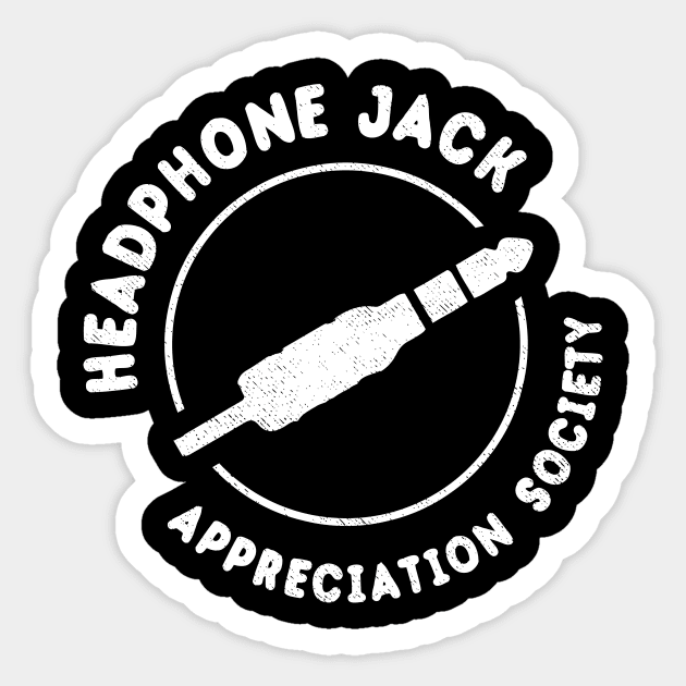 Headphone Jack Appreciation Society Sticker by dumbshirts